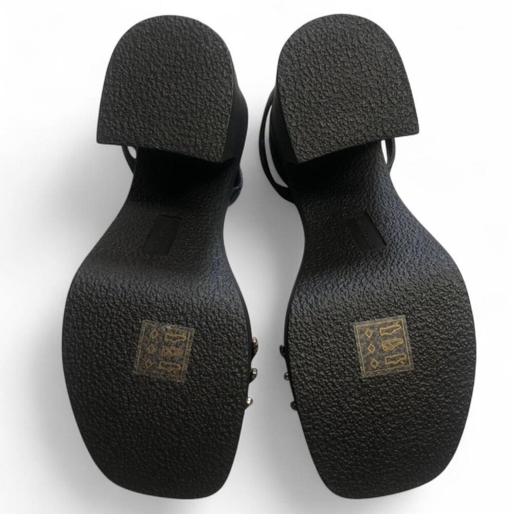 Rhinestone Black Platform Heels - Picture 7 of 7